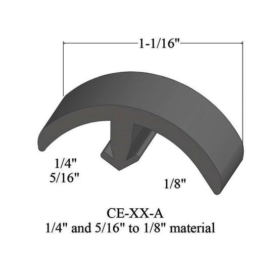 T-Mouldings - CE 48 A 1/4" and 5/16" to 1/8" material #48 Grey 12'