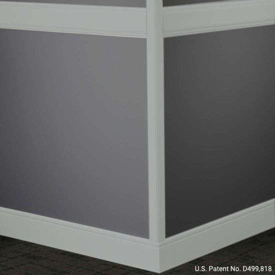 Millwork Wall Finishing System - CHR 38 C Rampart Chair Rail 4" #38 Pewter - Wallbase 8' (Pack of 5)