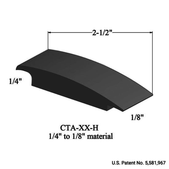 Wheeled Traffic Transitions - CTA 40 H 1/4" to 1/8" material #40 Black 12'