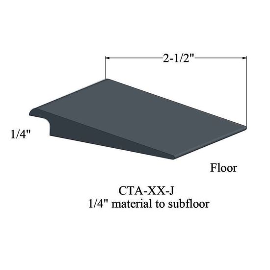 Wheeled Traffic Transitions - CTA 18 J 1/4" material to subfloor #18 Navy Blue 12'