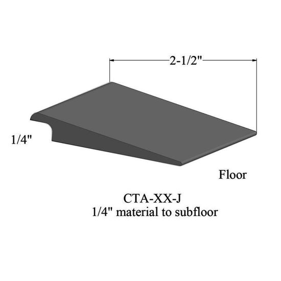 Wheeled Traffic Transitions - CTA 20 J 1/4" material to subfloor #20 Charcoal 12'