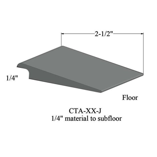 Wheeled Traffic Transitions - CTA 38 J 1/4" material to subfloor #38 Pewter 12'