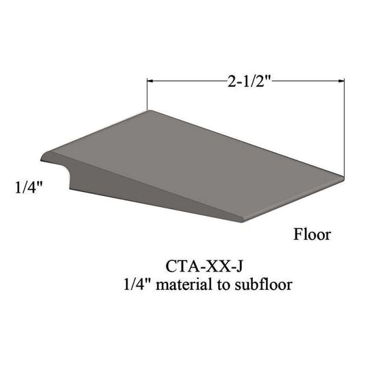 Wheeled Traffic Transitions - CTA 55 J 1/4" material to subfloor #55 Silver Grey 12'