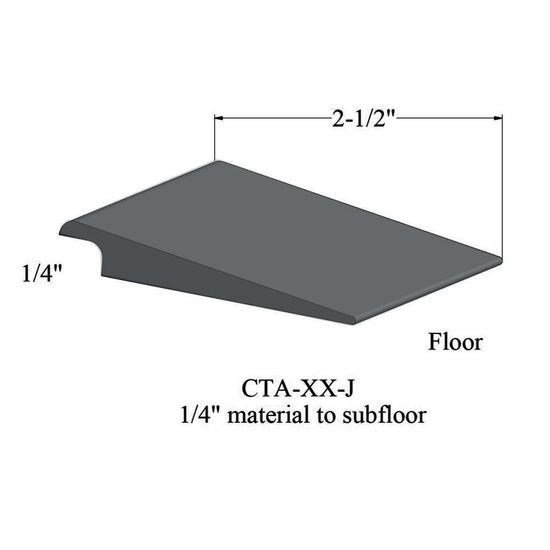 Wheeled Traffic Transitions - CTA 71 J 1/4" material to subfloor #71 Storm Cloud 12'