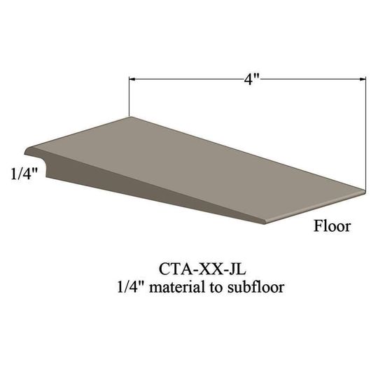 Wheeled Traffic Transitions - CTA 09 JL 1/4" material to subfloor #9 Clay 12'