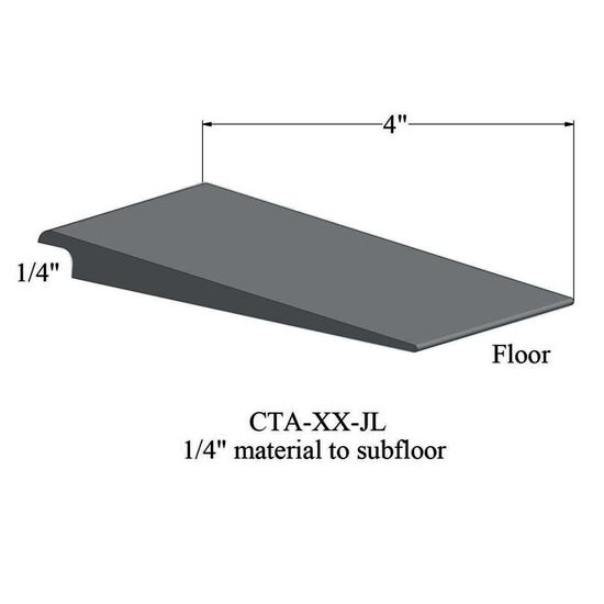 Wheeled Traffic Transitions - CTA 71 JL 1/4" material to subfloor #71 Storm Cloud 12'