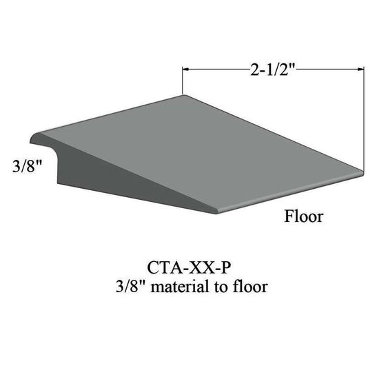Wheeled Traffic Transitions - CTA 38 P 3/8" material to subfloor #38 Pewter 12'