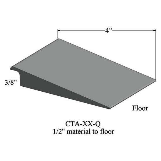 Wheeled Traffic Transitions - CTA 38 Q 1/2" material to subfloor #38 Pewter 12'