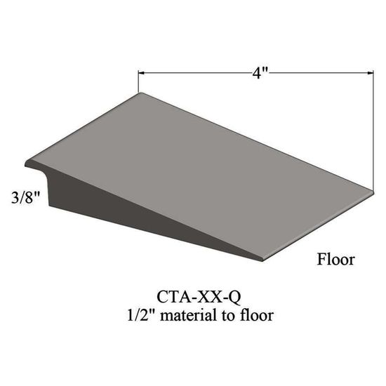 Wheeled Traffic Transitions - CTA 55 Q 1/2" material to subfloor #55 Silver Grey 12'