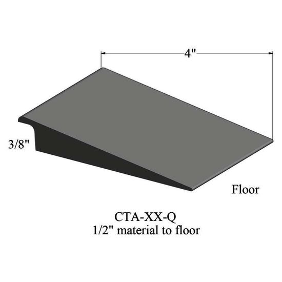 Wheeled Traffic Transitions - CTA 63 Q 1/2" material to subfloor #63 Burnt Umber 12'