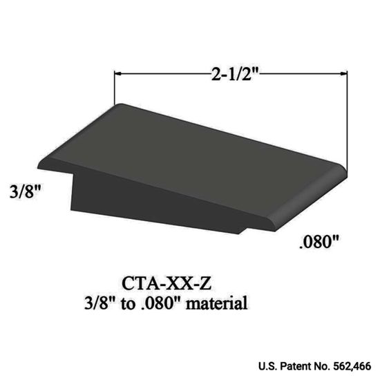 Wheeled Traffic Transitions - CTA 20 Z 3/8" to .080" material #20 Charcoal 12'