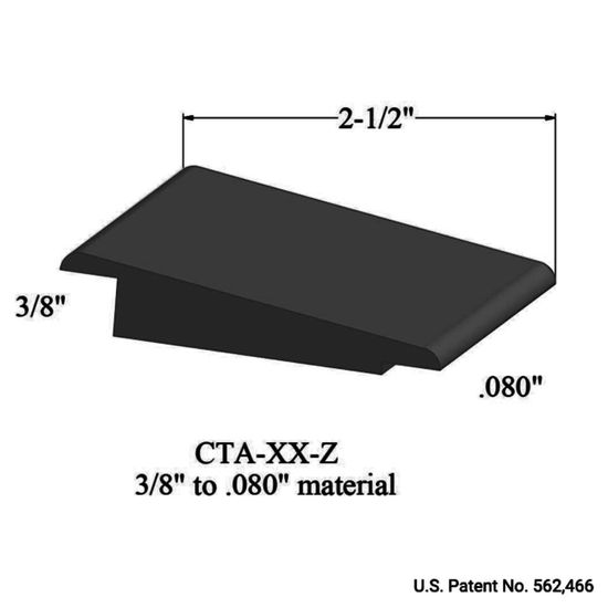 Wheeled Traffic Transitions - CTA 40 Z 3/8" to .080" material #40 Black 12'