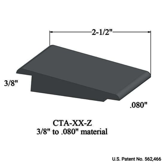 Wheeled Traffic Transitions - CTA 71 Z 3/8" to .080" material #71 Storm Cloud 12'
