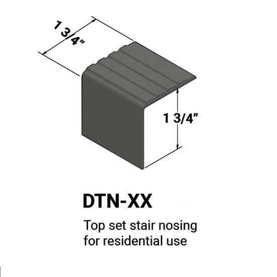 Stair Nosings - Top set for residential use #20 Charcoal 12'