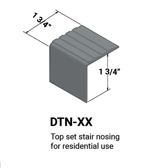 Stair Nosings - Top set for residential use #28 Medium Grey 12'
