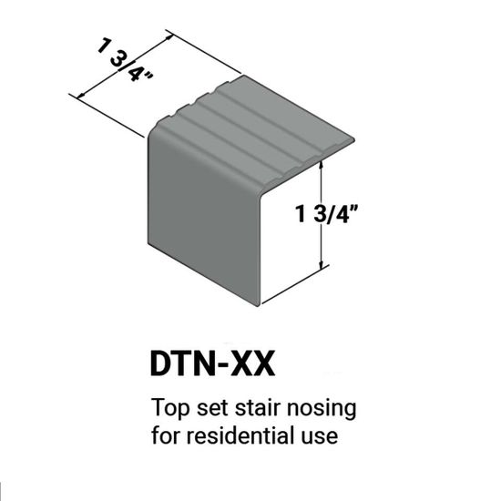 Stair Nosings - Top set for residential use #38 Pewter 12'