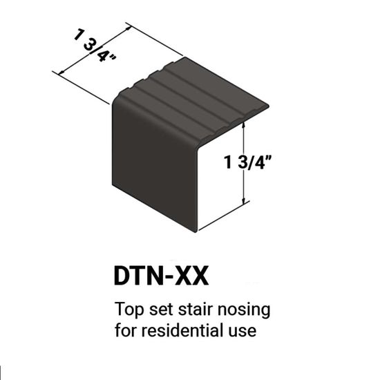 Stair Nosings - Top set for residential use #44 Dark Brown 12'