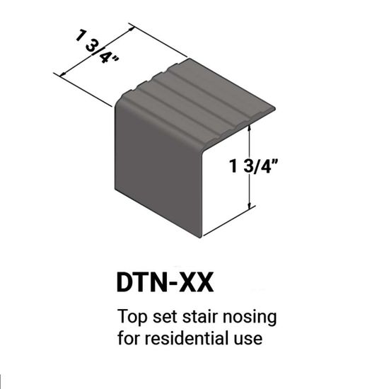 Stair Nosings - Top set for residential use #48 Grey 12'