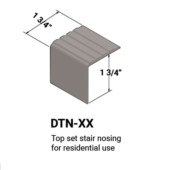 Stair Nosings - Top set for residential use #55 Silver Grey 12'