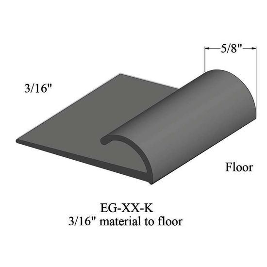 Edge Guards - EG 20 K 3/16" material to floor #20 Charcoal 12'