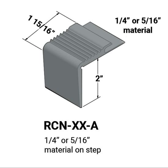 Stair Nosings - ¼” or 5⁄16" material on step #28 Medium Grey 12'