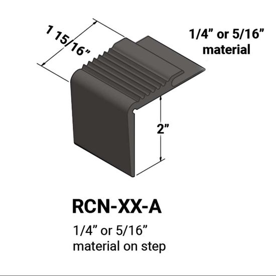 Stair Nosings - ¼” or 5⁄16" material on step #44 Dark Brown 12'