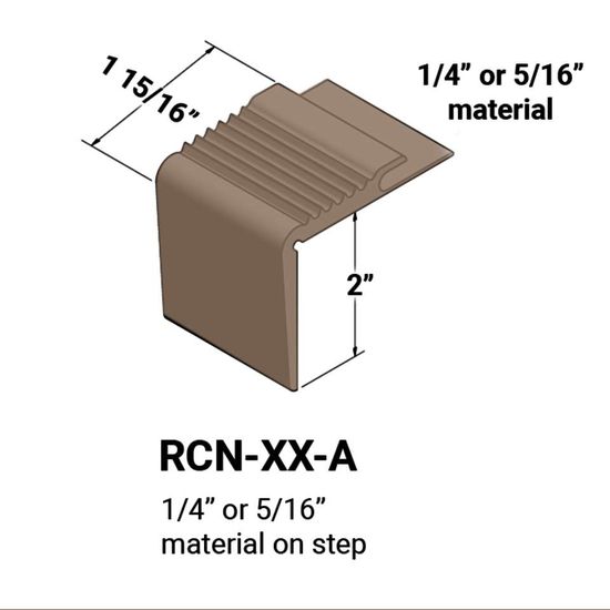 Stair Nosings - ¼” or 5⁄16" material on step #45 Sandalwood 12'