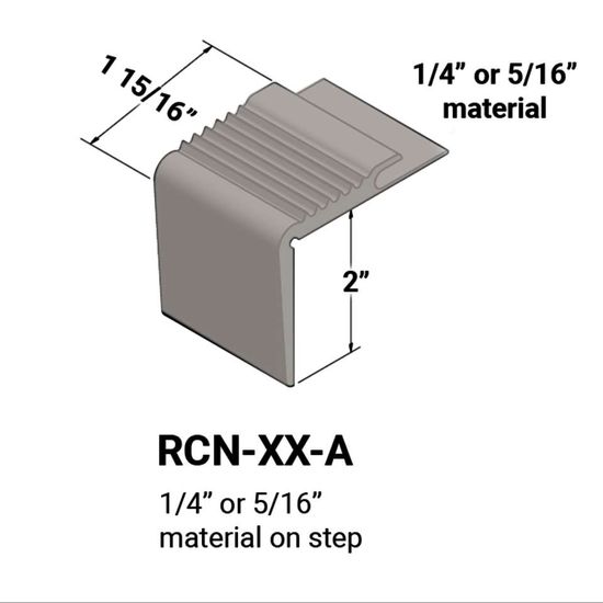 Stair Nosings - ¼” or 5⁄16" material on step #55 Silver Grey 12'