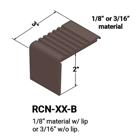 Stair Nosings - ⅛” material with lip or 3⁄16" without lip on step #76 Cinnamon 12'