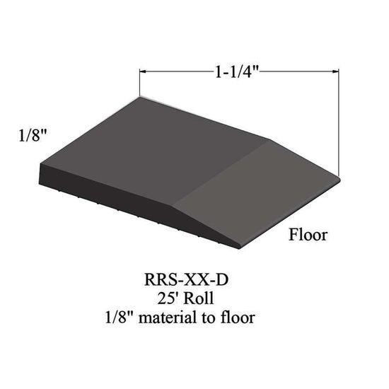 Reducers - RRS 44 D 25' roll - 1/8" material to floor #44 Dark Brown