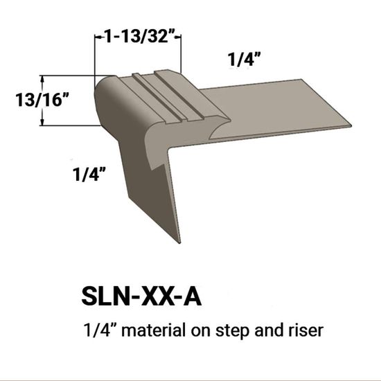 Stair Nosings - ¼” material on step and riser #9 Clay 12'