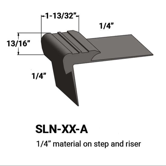 Stair Nosings - ¼” material on step and riser #167 Fudge 12'