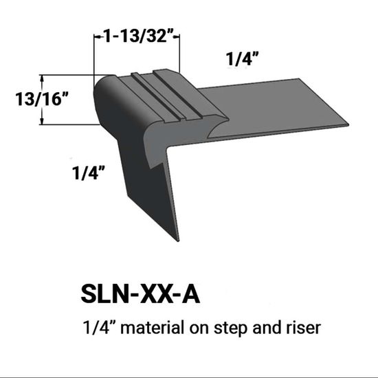 Stair Nosings - ¼” material on step and riser #178 Ironstone 12'