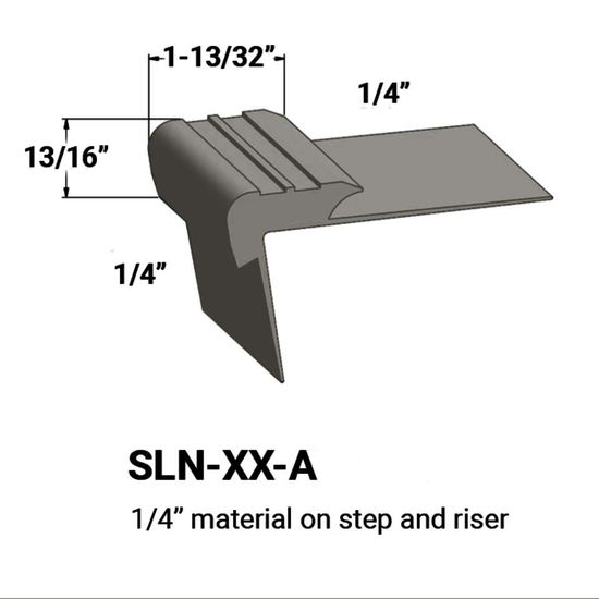 Nez de marches d'escalier - ¼” matériel sur la marche et la contremarche #179 Steel 12'