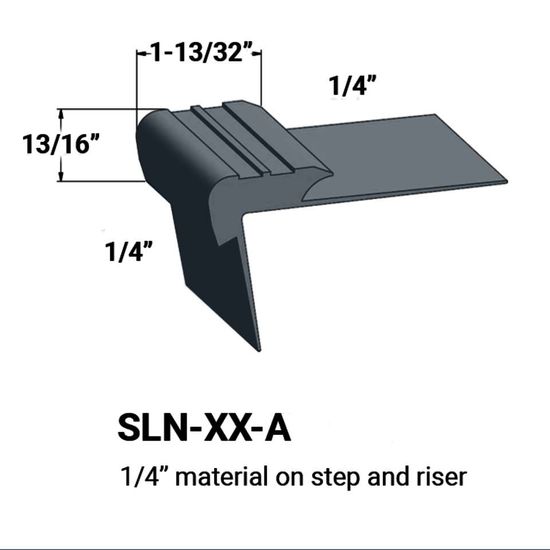 Stair Nosings - ¼” material on step and riser #18 Navy Blue 12'