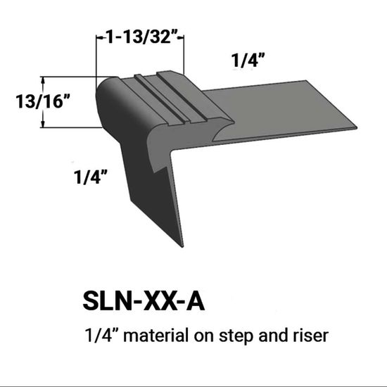 Stair Nosings - ¼” material on step and riser #20 Charcoal 12'