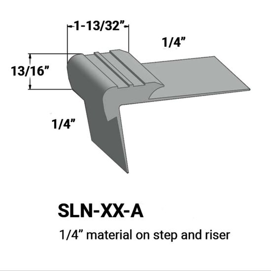 Stair Nosings - ¼” material on step and riser #21 Platinum 12'