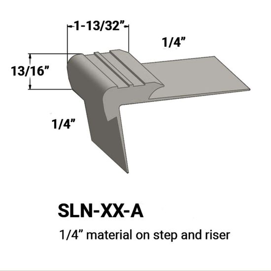 Stair Nosings - ¼” material on step and riser #24 Grey Haze 12'