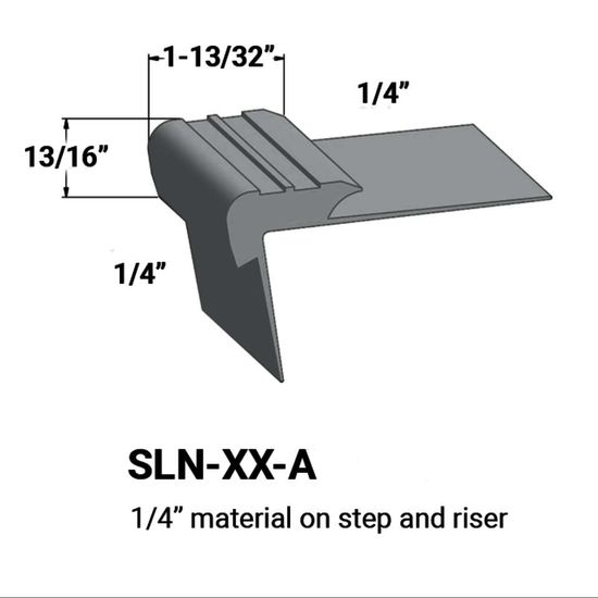Stair Nosings - ¼” material on step and riser #28 Medium Grey 12'