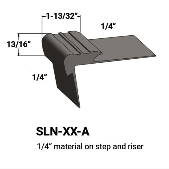 Stair Nosings - ¼” material on step and riser #47 Brown 12'