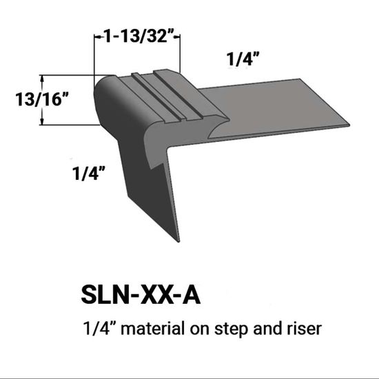 Stair Nosings - ¼” material on step and riser #48 Grey 12'