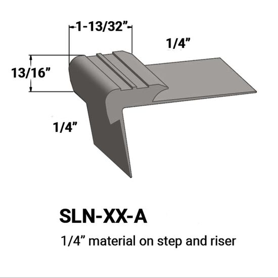 Stair Nosings - ¼” material on step and riser #55 Silver Grey 12'