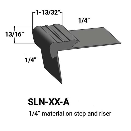 Stair Nosings - ¼” material on step and riser #63 Burnt Umber 12'