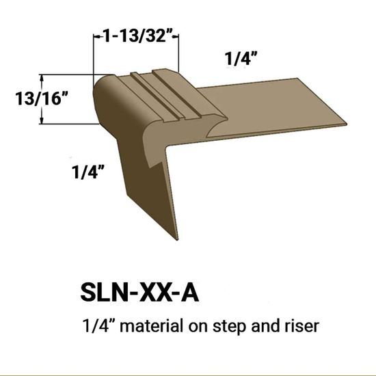 Stair Nosings - ¼” material on step and riser #67 Old Gold 12'