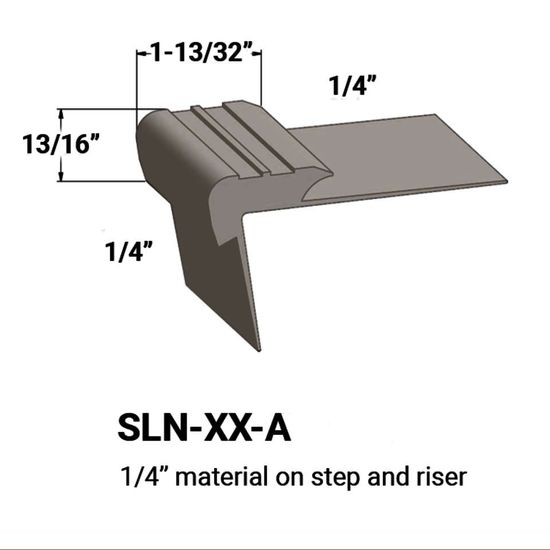 Stair Nosings - ¼” material on step and riser #80 Fawn 12'