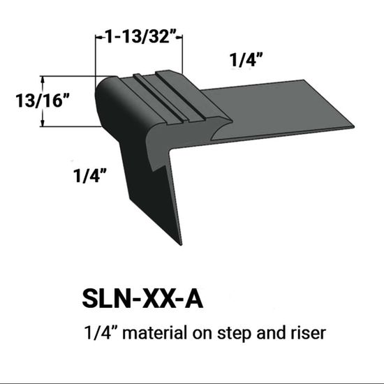 Stair Nosings - ¼” material on step and riser #82 Black Pearl 12'