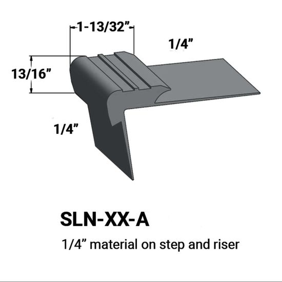 Stair Nosings - ¼” material on step and riser #71 Storm Cloud 12'