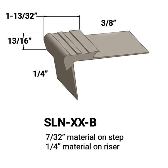 Nez de marches d'escalier - 7⁄32 " matériel sur la marche à ¼" matériel sur la contremarche #9 Clay 12'