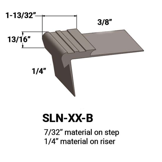Stair Nosings - 7⁄32 " material on step to ¼" material on riser #176 Brass 12'