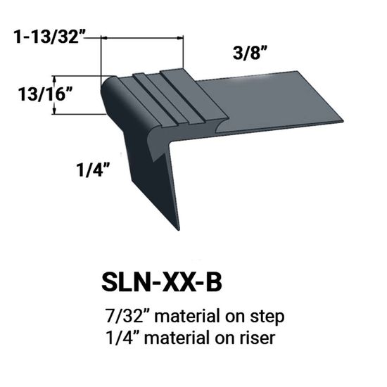 Stair Nosings - 7⁄32 " material on step to ¼" material on riser #18 Navy Blue 12'